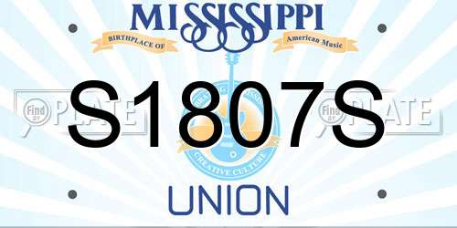 S1807S Mississippi License Plate