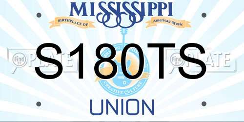 S180TS Mississippi License Plate
