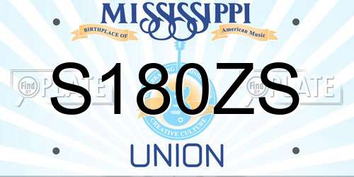 S180ZS Mississippi License Plate