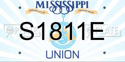 S1811E Mississippi License Plate