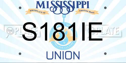 S181IE Mississippi License Plate