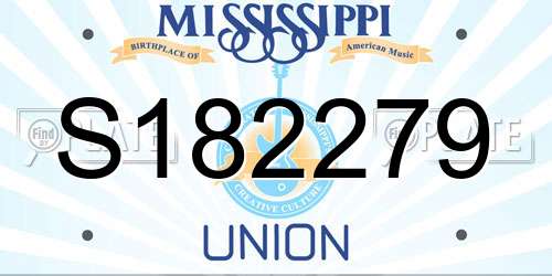 S182279 Mississippi License Plate