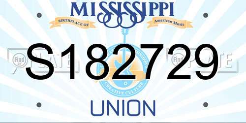S182729 Mississippi License Plate