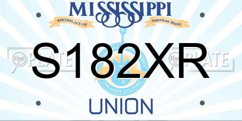 S182XR Mississippi License Plate