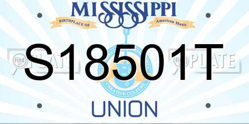 S18501T Mississippi License Plate