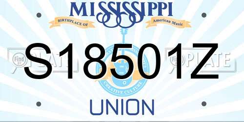 S18501Z Mississippi License Plate