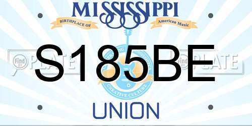 S185BE Mississippi License Plate