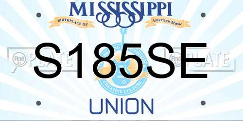 S185SE Mississippi License Plate