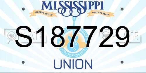 S187729 Mississippi License Plate