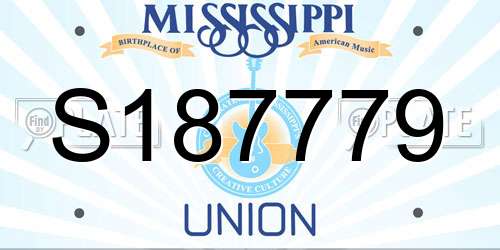 S187779 Mississippi License Plate