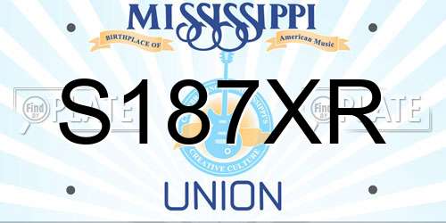 S187XR Mississippi License Plate
