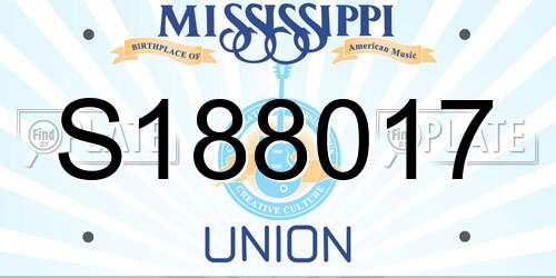 S188017 Mississippi License Plate