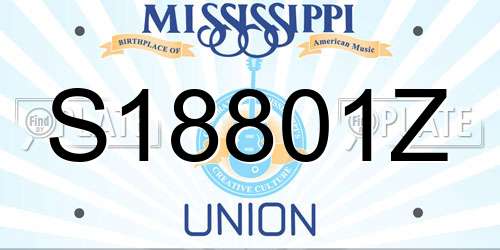 S18801Z Mississippi License Plate