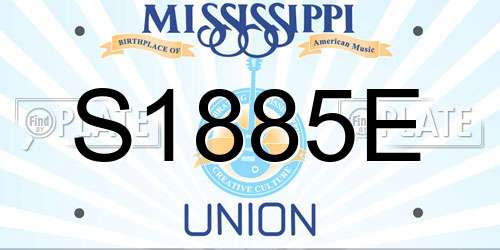 S1885E Mississippi License Plate