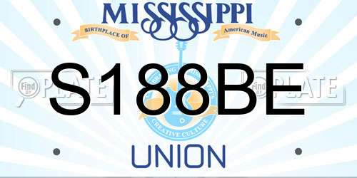 S188BE Mississippi License Plate