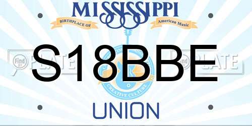 S18BBE Mississippi License Plate