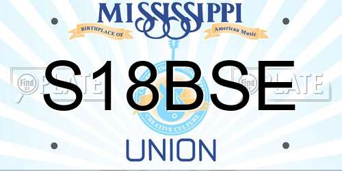 S18BSE Mississippi License Plate
