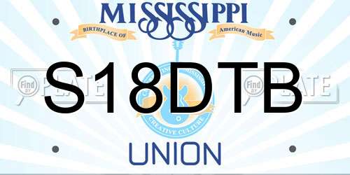 S18DTB Mississippi License Plate