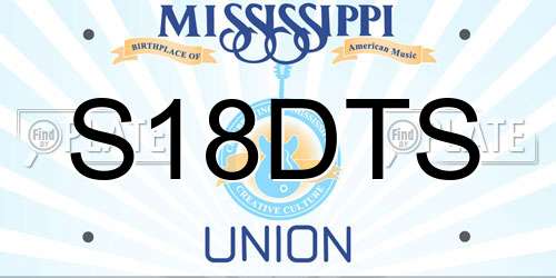 S18DTS Mississippi License Plate