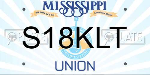 S18KLT Mississippi License Plate