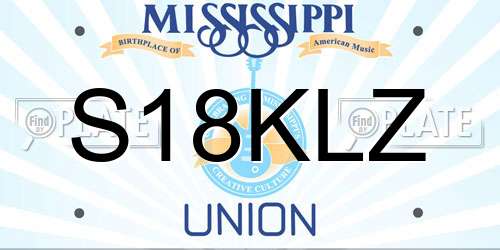 S18KLZ Mississippi License Plate