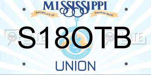 S18OTB Mississippi License Plate