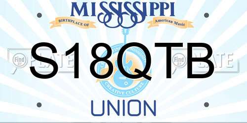 S18QTB Mississippi License Plate