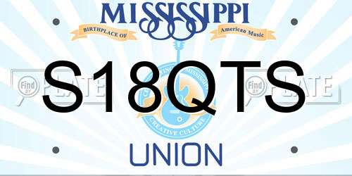 S18QTS Mississippi License Plate