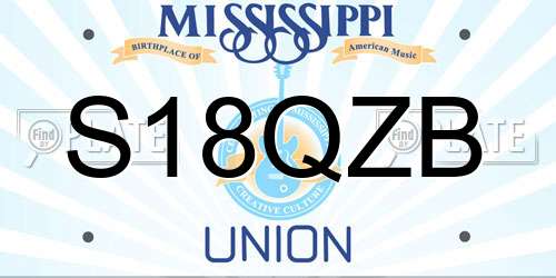 S18QZB Mississippi License Plate