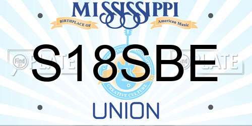 S18SBE Mississippi License Plate