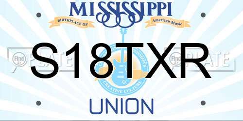S18TXR Mississippi License Plate