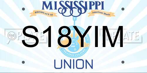 S18YIM Mississippi License Plate
