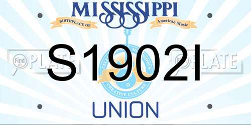 S1902I Mississippi License Plate