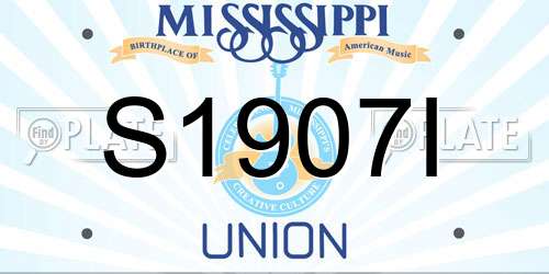 S1907I Mississippi License Plate