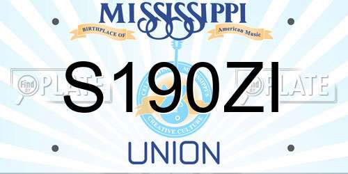 S190ZI Mississippi License Plate