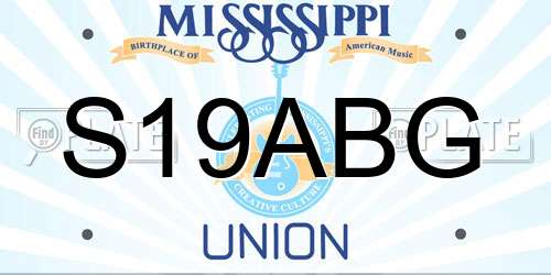 S19ABG Mississippi License Plate