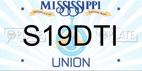 S19DTI Mississippi License Plate
