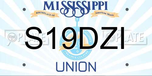 S19DZI Mississippi License Plate