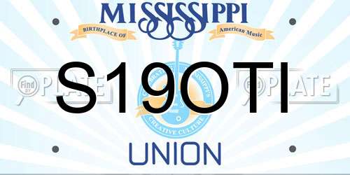 S19OTI Mississippi License Plate