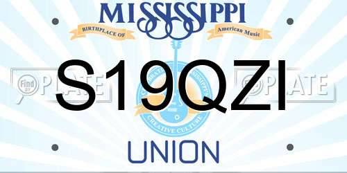 S19QZI Mississippi License Plate