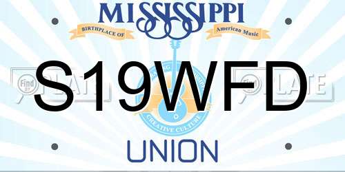S19WFD Mississippi License Plate