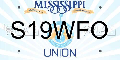 S19WFO Mississippi License Plate