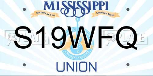 S19WFQ Mississippi License Plate