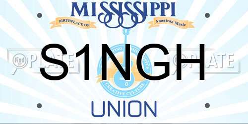 S1NGH Mississippi License Plate
