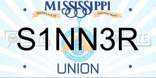 S1NN3R Mississippi License Plate