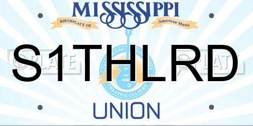 S1THLRD Mississippi License Plate