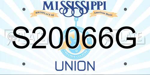 S20066G Mississippi License Plate