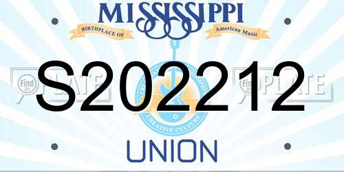 S202212 Mississippi License Plate