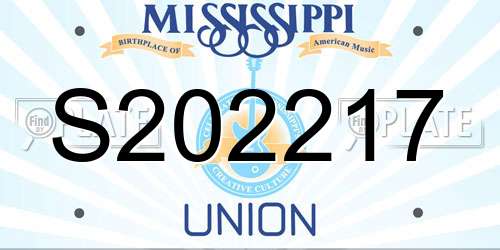 S202217 Mississippi License Plate