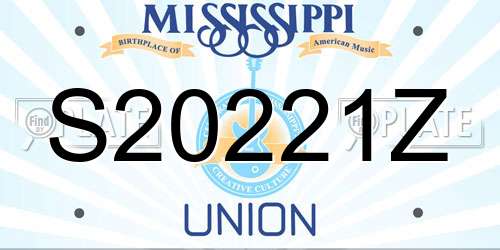 S20221Z Mississippi License Plate